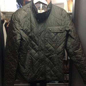 army olive green quilted field jacket